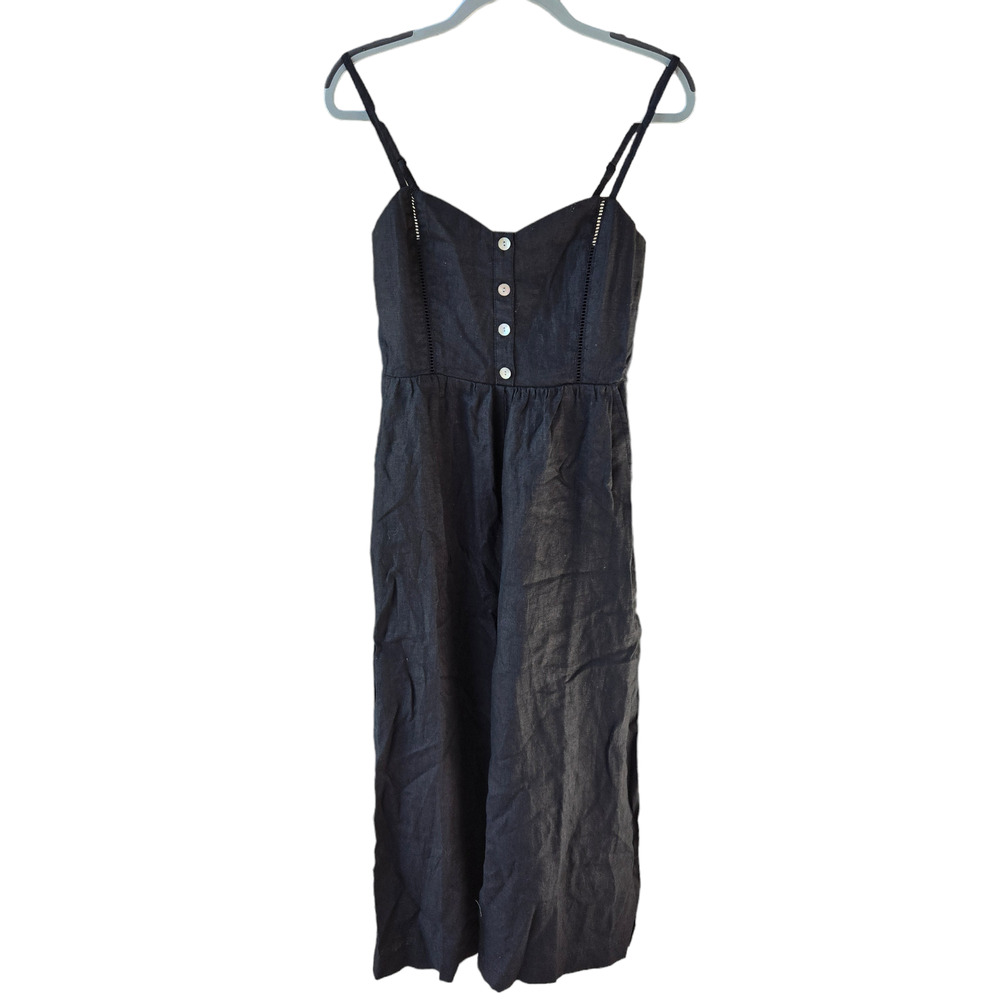 Madewell Sleeveless Wide-Leg Jumpsuit in 100% Linen Size 4 NWT - Picture 2 of 12